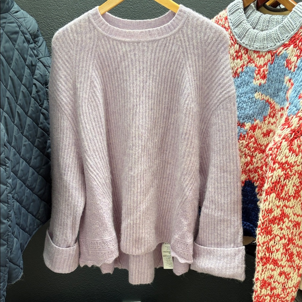 3.1 Phillip Lim Lofty Scalloped Trim Sweater Lavender S